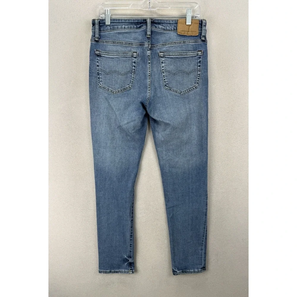 American‎ Eagle AirFlex+ Skinny Jeans Men's Sz 30x30 Light Wash Stretch Denim